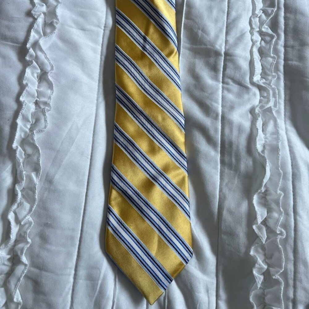 Nordstrom Yellow/White/Blue Striped Silk Tie